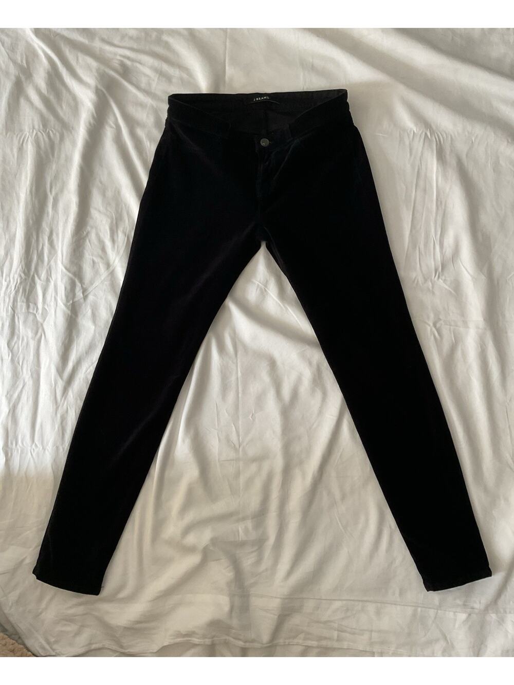 J Brand Women’s Skinny Jeans Black Dark Wash Stretch Mid-Rise 5-Pocket Logo